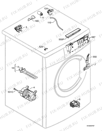 Взрыв-схема стиральной машины Privileg 00099465_21222 - Схема узла Electrical equipment 268